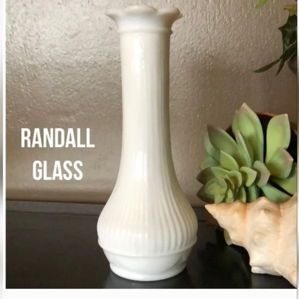 Vintage 2 Randall Glass Vases -White-EUC - Picture 5 of 13
